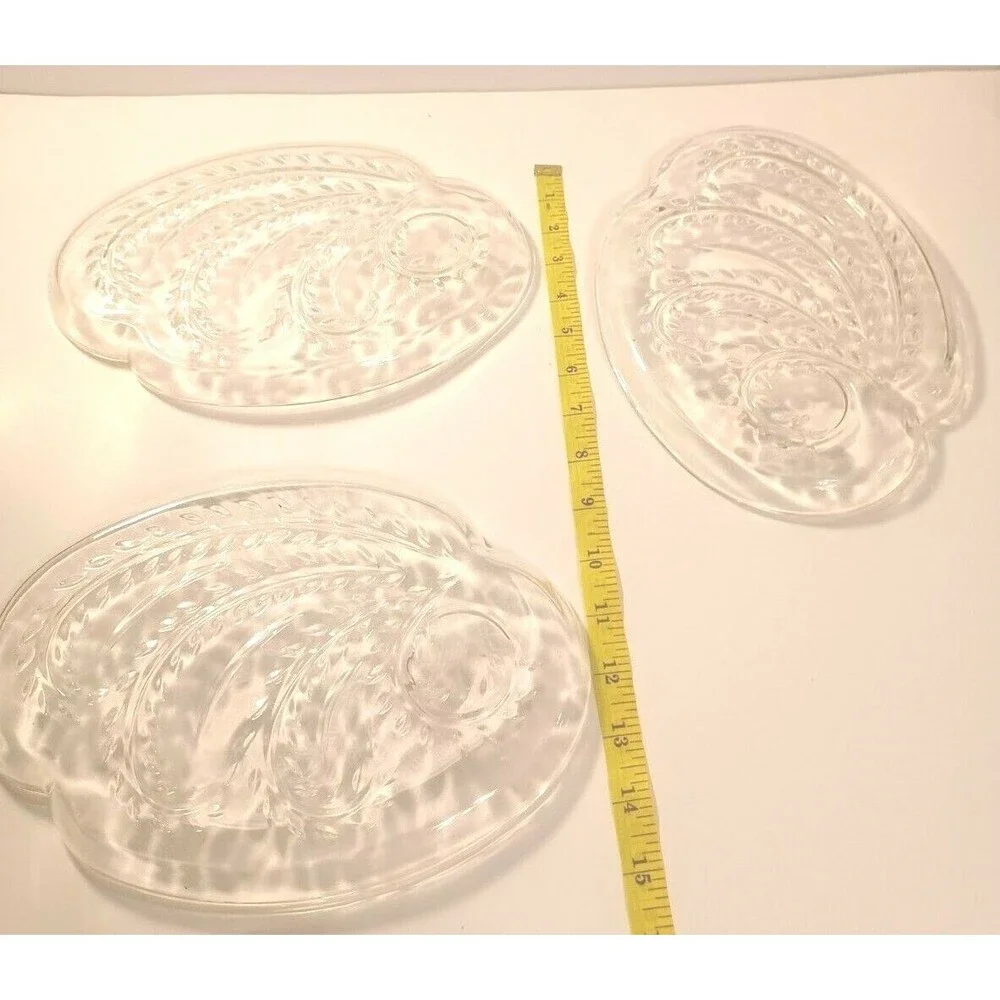 Vintage 1950's Federal Glass Company Snack Tray Set of 3